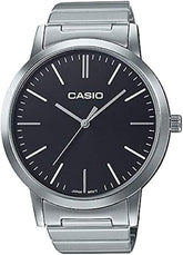 Casio, Women’s Watch Analog, Black Dial Silver Stainless Steel Band, LTP-E118D-1ADF